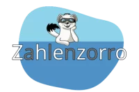 Zahlenzorro Logo auf blauem Hintergrund