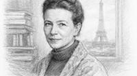 Illustration der Intellektuellen Simone de Beauvoir