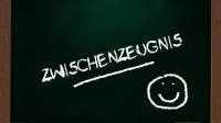 Tafel mit Aufschrift: Zwischenzeugnis