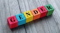 Gender Buchstabiert aus Holzblöcken