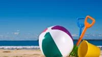 Foto eines Wasserballs am Strand