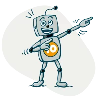Illustration vom kleinen Roboter von Fit fürs Gymnasium
