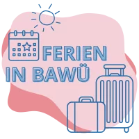 Illustration mit den Worten Ferien in Baden-Württemberg