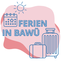 Illustration mit den Worten Ferien in Baden-Württemberg