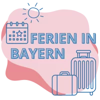 Illustration mit den Worten Ferien in Bayern