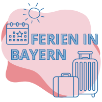 Illustration mit den Worten Ferien in Bayern