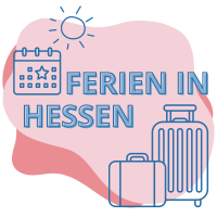 Illustration mit den Worten Ferien in Hessen