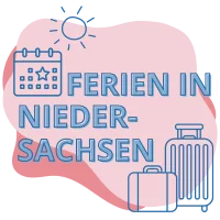 Illustration mit den Worten Ferien in Niedersachsen