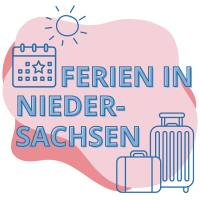 Illustration mit den Worten Ferien in Niedersachsen