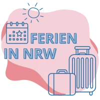 Illustration mit den Worten Ferien in Nordrhein-Westfalen
