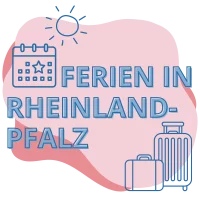 Illustration mit den Worten Ferien in Rheinland-Pfalz