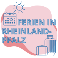 Illustration mit den Worten Ferien in Rheinland-Pfalz