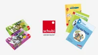 Abbildung verschiedener Produkte zum Lesen von Schubi