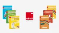 Abbildung verschiedener Schreibhefte von Schubi