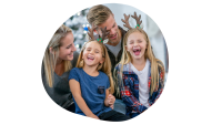 Abbildung Weihnachten Familie lacht
