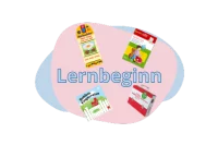Illustration des Wortes Lernbeginn mit verschiedenen Produktabbildungen