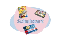 Illustration des Wortes Schulstart mit verschiedenen Produktabbildungen