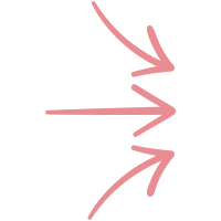 Illustration mit gezeichneten Pfeilen in hellrot.
