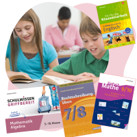 Bildcollage mit Kindern und Produktcovern