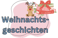 Banner mit rotnasigem Rentier und Bücherstapel