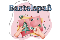Banner mit bastelnden Händen und einer Weihnachtskarte
