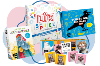Abbildung verschiedener Gesellschaftsspiele mit Lerneffekt