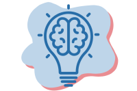 Illustration einer großen Glühbirne mit einem Gehirn als Symbol für eine Idee