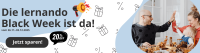 Abbildung einer sich freuenden Familie mit dem Text Black Week bei lernando