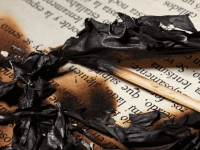 Überreste eines verbrannten Buchs