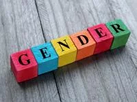 Gender Buchstabiert aus Holzblöcken