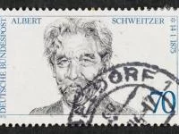 Briefmarke mit Konterfei Albert Schweitzers